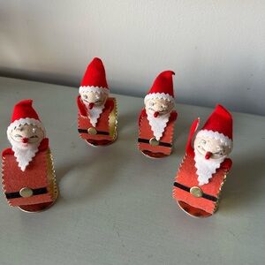 Vintage Dexter’s  santa claus Christmas napkin holders made in Japan set 4